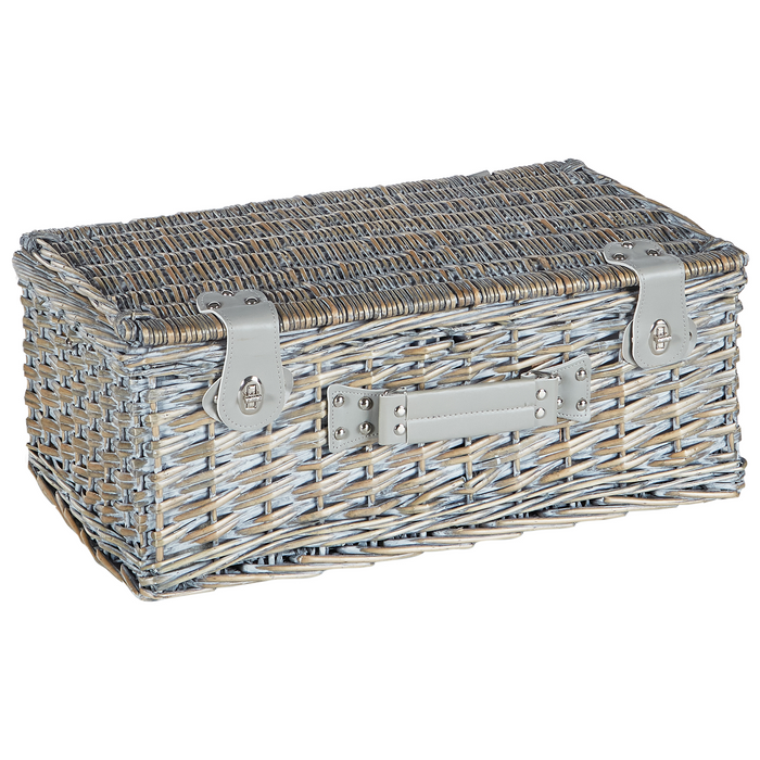 Beliani - FIGUE - Picknickmand voor 4 - Grijs - Wilgenhout