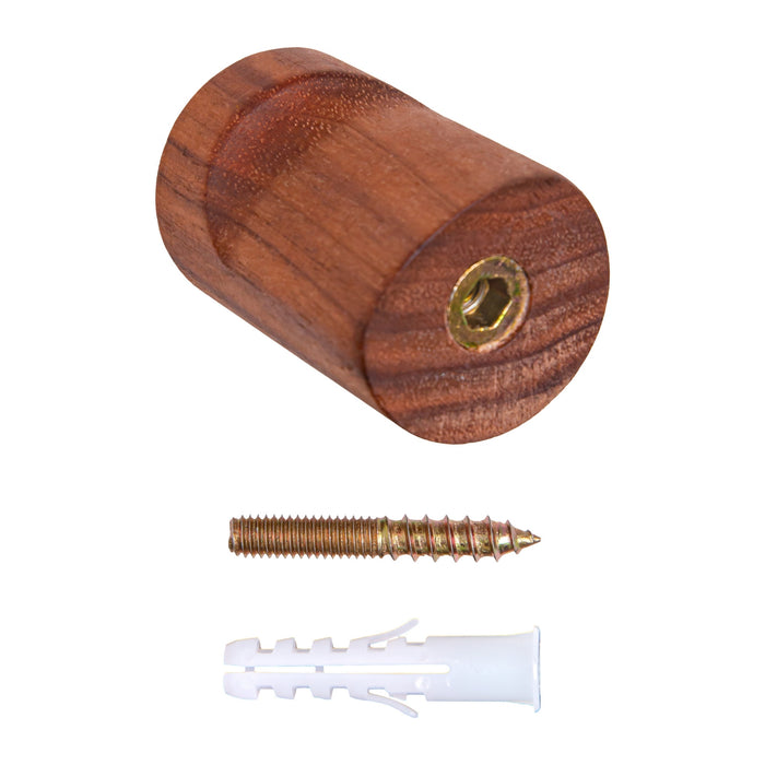 QUVIO Wandkapstok - Hout - donkerbruin - Set van 4