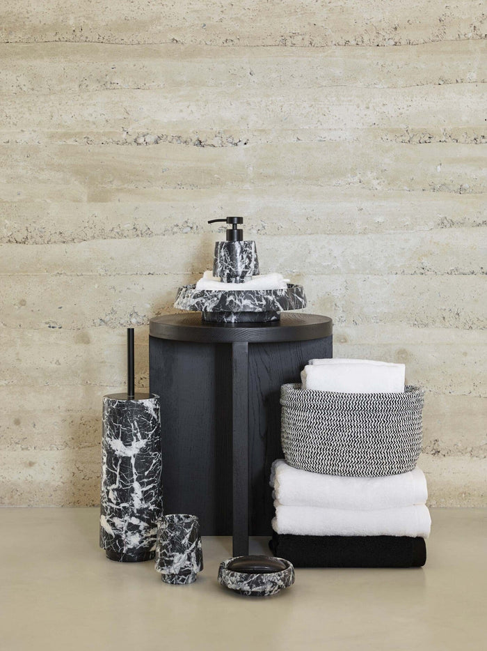 Rena Opbergmand Black Small | Zwart | Wit | Katoen | Polyester