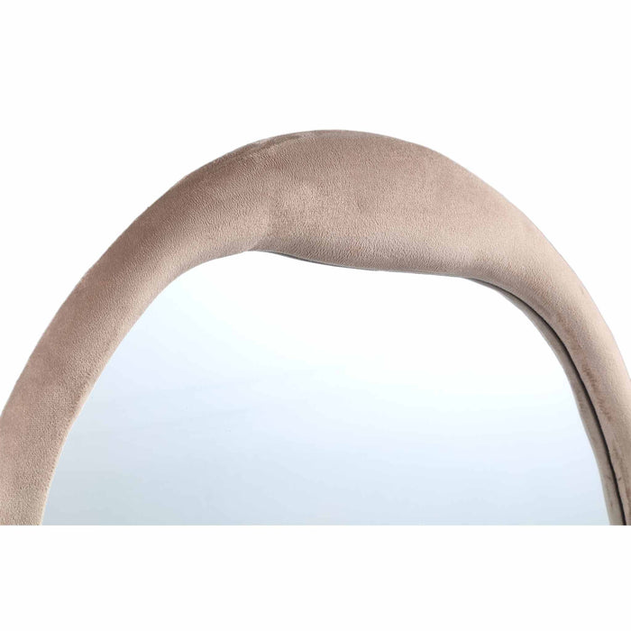 PTMD Don Beige Velvet Mirror Organic Round