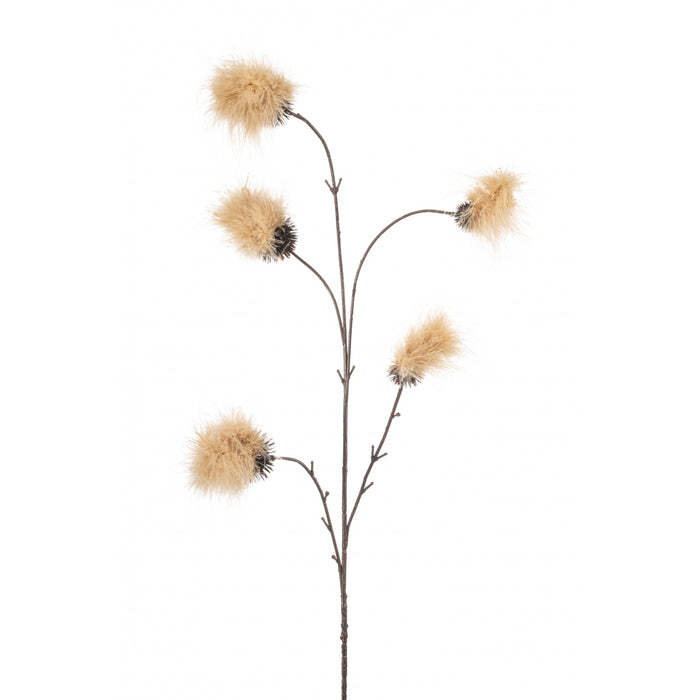 Fleurdirect Kunsttak Pom Pom - Beige - Kunststof - 0x84x0cm (BxHxD)
