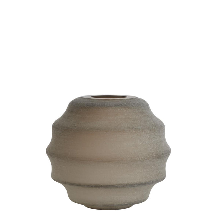 Light & Living Nayoro vaas Ø32,5x29 cm - glas mat lichtbruin
