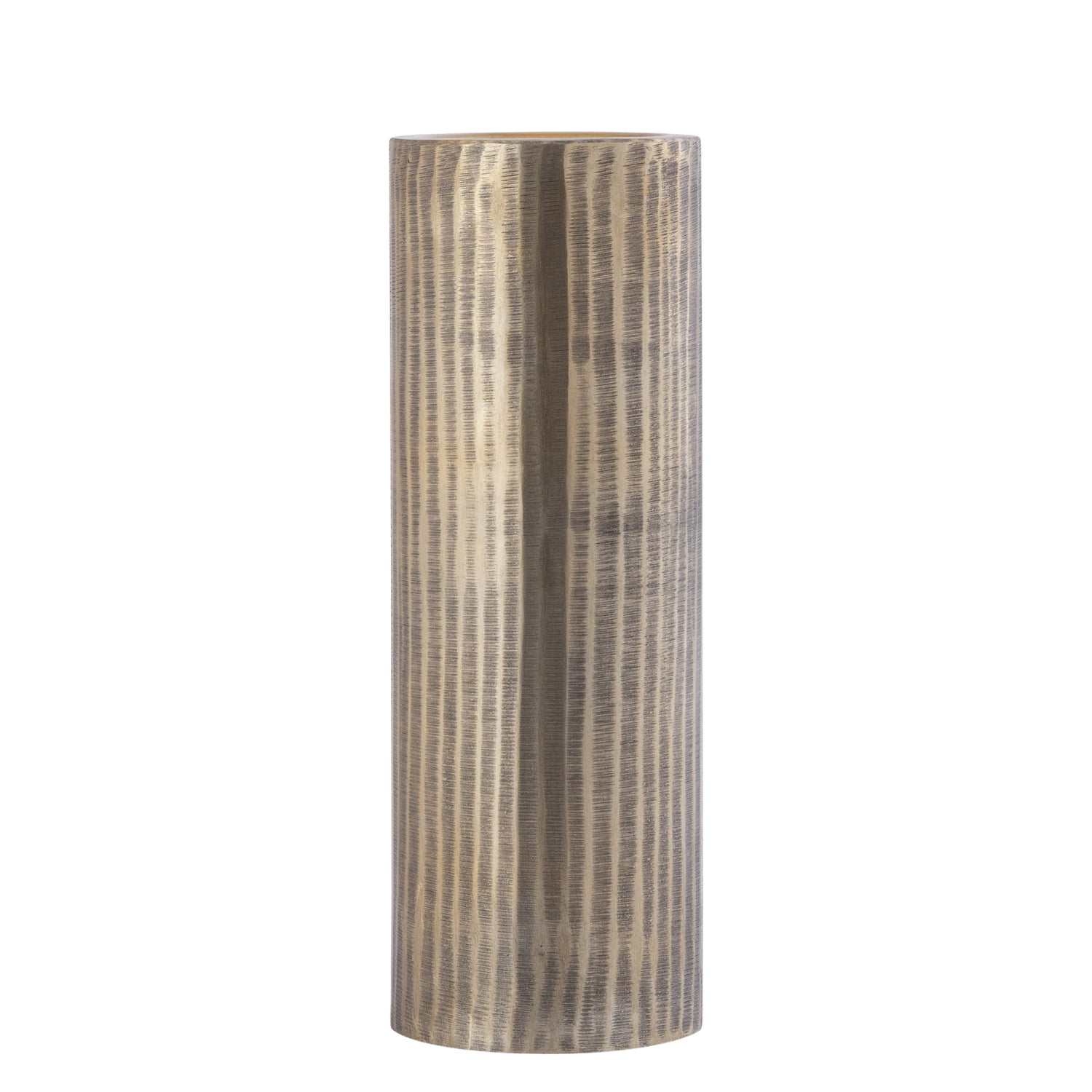 PTMD Jowad Antique Gold Alu Sheet Candle Holder Rib L