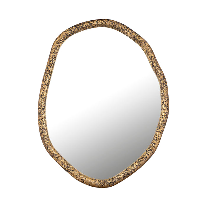 PTMD Paislie Brass Organic Shaped Mirror Round