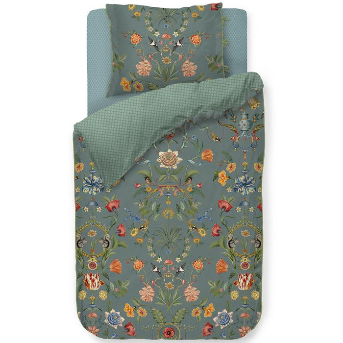 Pip Studio Botanico Verde  dekbedovertrek - 140x200|220 - Blauw