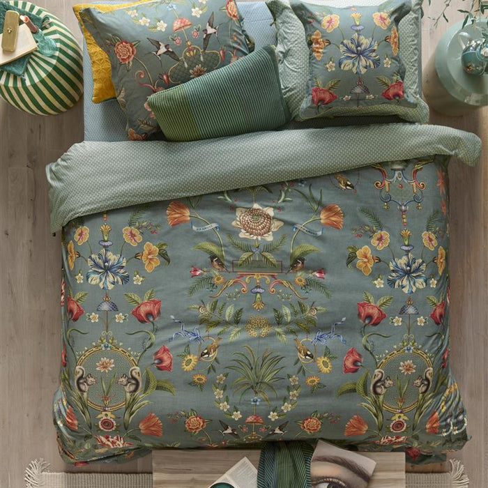 Pip Studio Botanico Verde  dekbedovertrek - 140x200|220 - Blauw