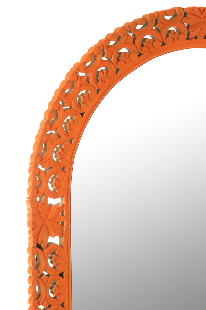 J-Line Spiegel Gekerfd Mumbai Mango Hout Mix