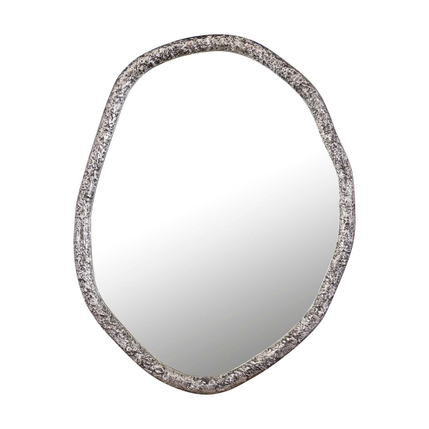 PTMD Paislie Nickel Organic Shaped Mirror Round