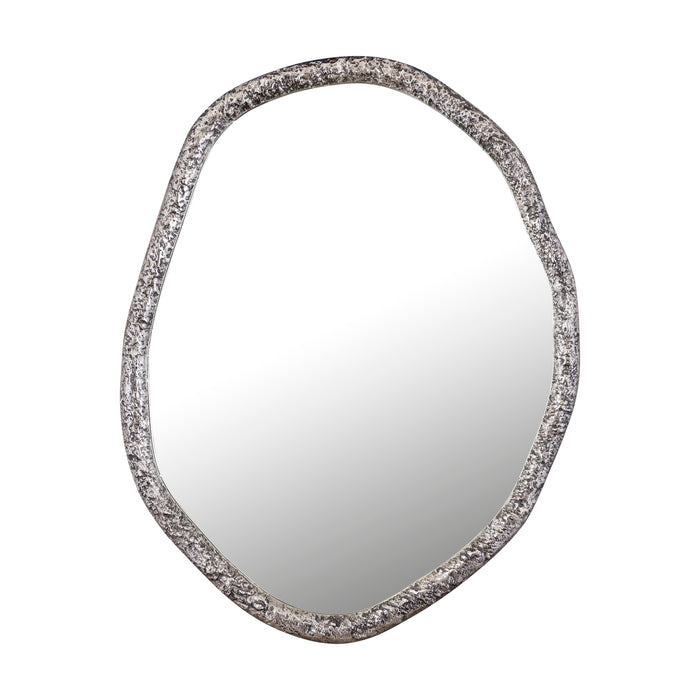 PTMD Paislie Nickel Organic Shaped Mirror Round