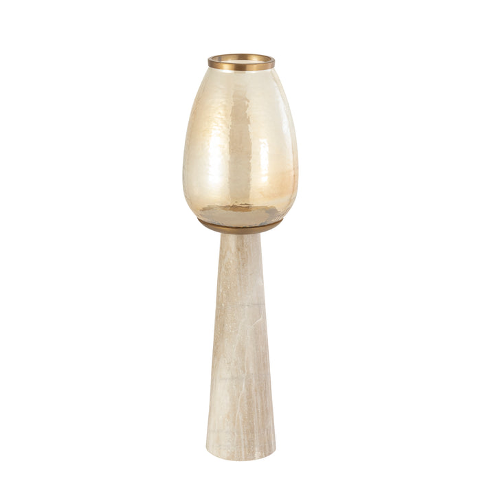PTMD Berdand Beige Floor Stormlight Luster Glass Cone L