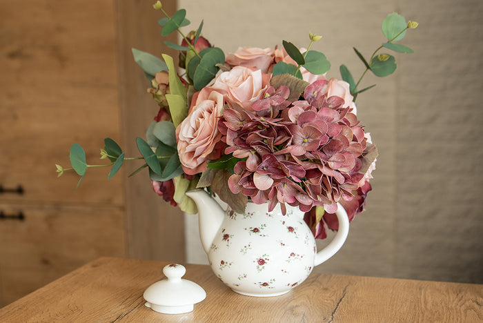 Clayre & Eef Kunstbloem Hortensia 68 cm Roze Kunststof