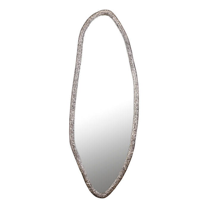 PTMD Paislie Nickel Organic Shaped Mirror Oval