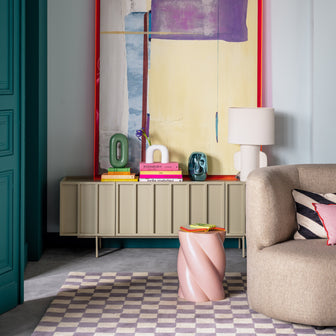 &k amsterdam Pillar Marshmallow Bijzettafel H 40 cm - Roze