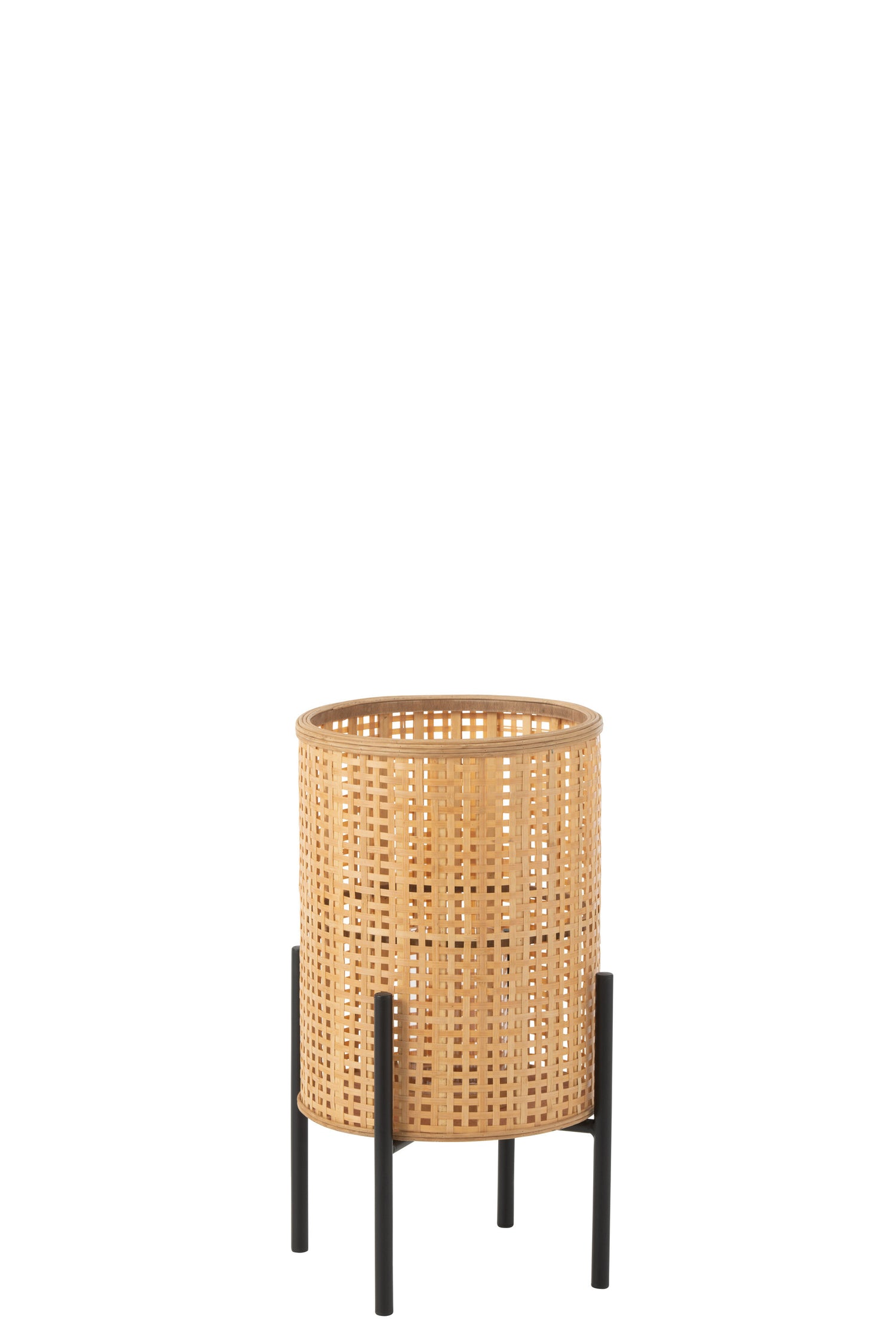 J-line - Lantaarn Op Voet Bamboo Naturel Small - 31.5x31.5x50.5cm