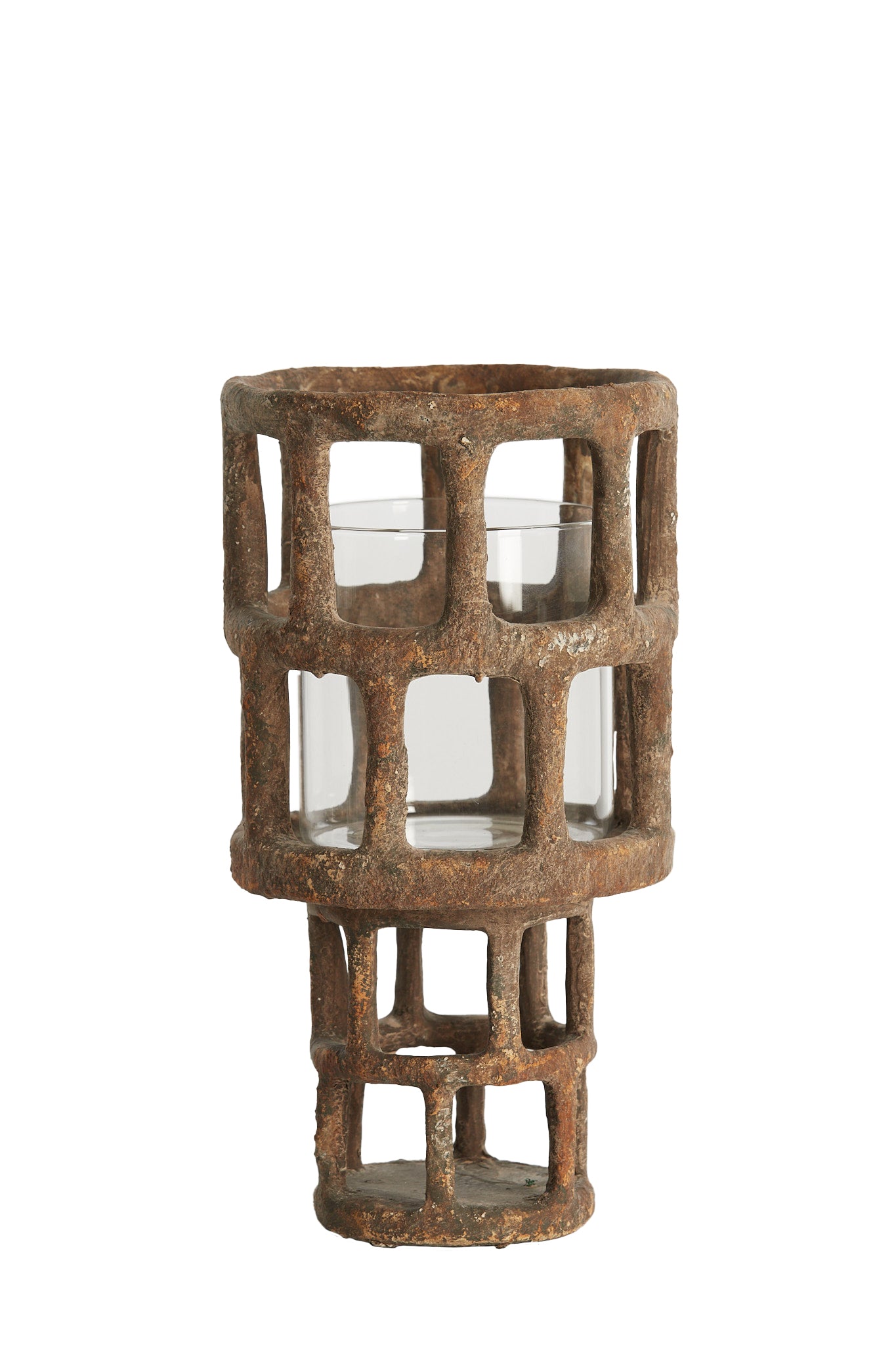 Light & Living - Windlicht ALIMOS - Ø15.5x28.5cm - Bruin