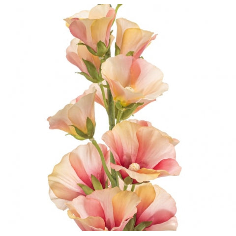 Fleurdirect Kunstbloem Alcea - Oranje - Polyester - 0x105x0cm (BxHxD)