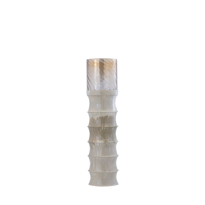 PTMD Kaylyne Cream Enamel Ribbed Stormlight W Glass S