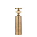 PTMD Nikolaos Brass Candleholder Travertine Round L