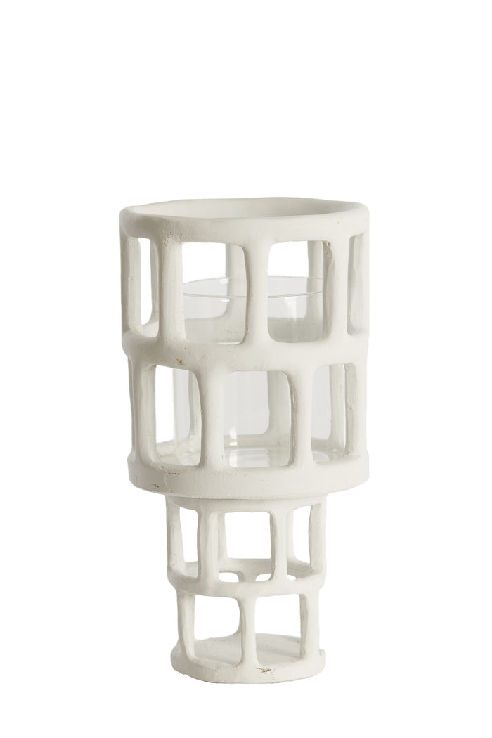 Light & Living - Windlicht ALIMOS - Ø15.5x28.5cm - Wit