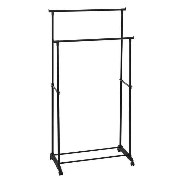 5Five Kledingrek dubbele stang - kunststof|metaal - zwart - 80 x 160cm