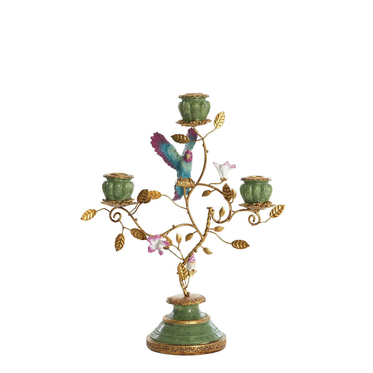 Light&living Kandelaar 3L 26x13x37 cm PARROT groen-petrol+brons