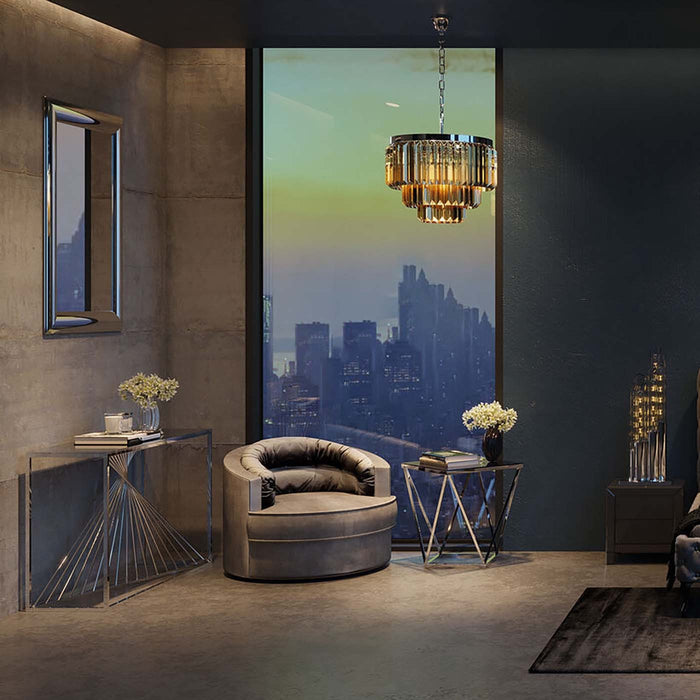 Bijzettafel Cristallo 50x50cm zilver Kare Design