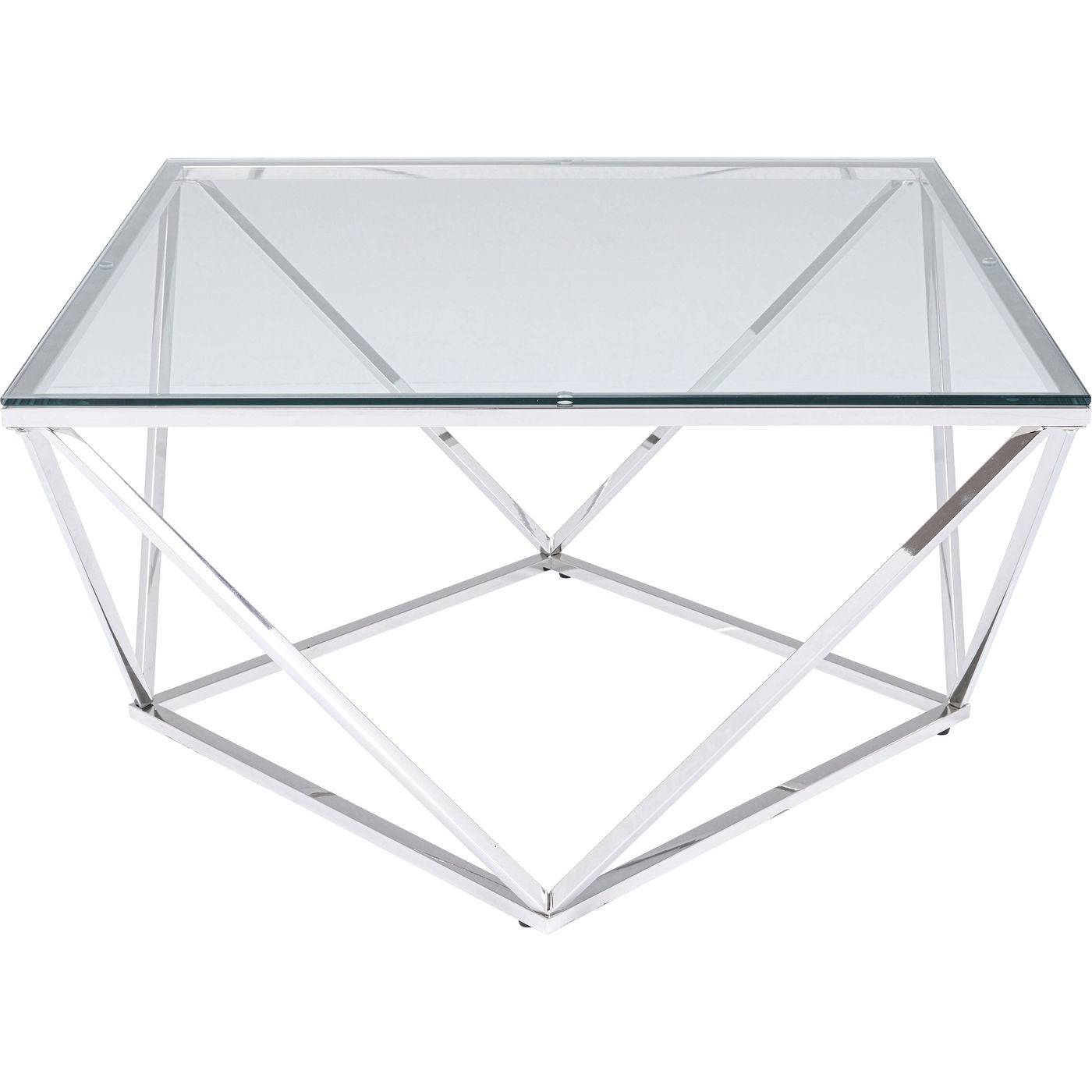 Salontafel Cristallo 80x80cm zilver Kare Design