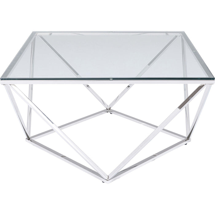 Salontafel Cristallo 80x80cm zilver Kare Design