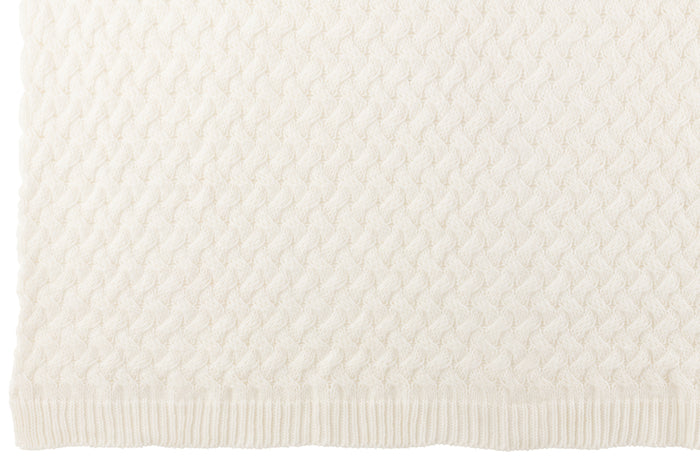 J-line - Plaid Gebreid Acryl Wit - 180x130x2cm