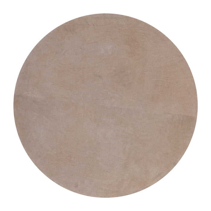PTMD Nabdia Taupe Suede Round Bowl And Wall Panel L