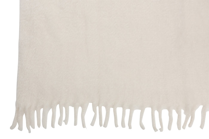 J-line - Plaid Boord Acryl|wol Zwart|wit - 190x136x0.5cm