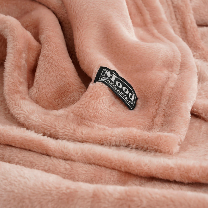 Mica Decorations Famke Fleece Plaid - 180 x 130 cm - Perzik