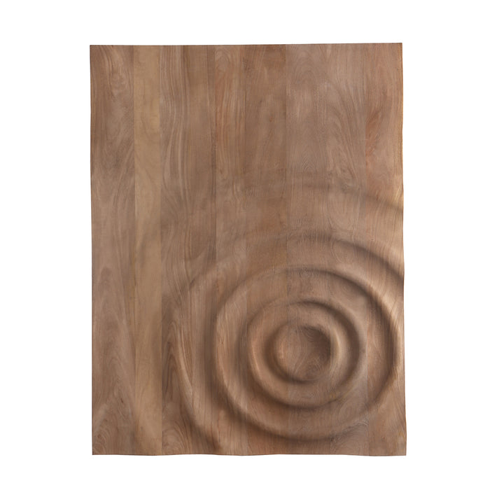 PTMD Mattin Natural Mango Wood Circle Wall Panel Rect