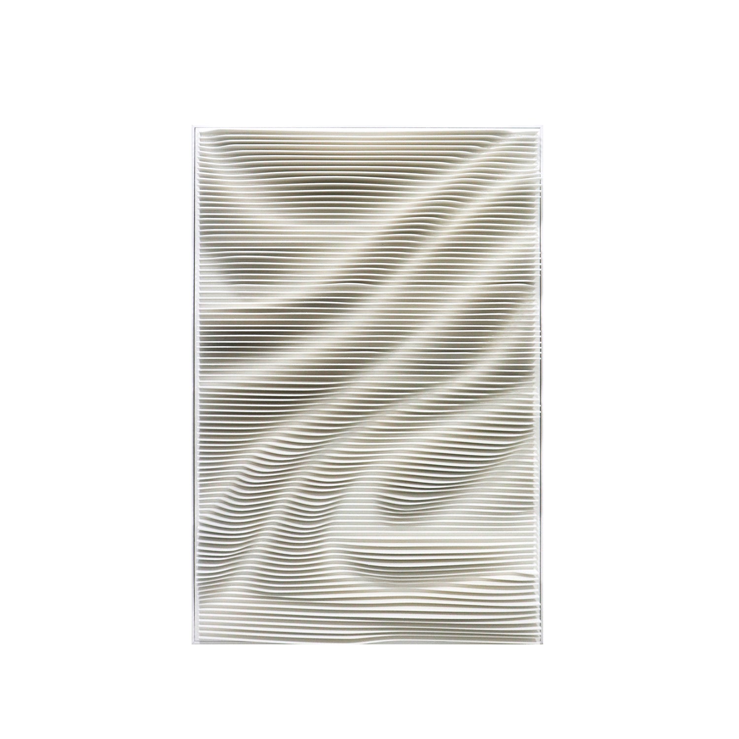 PTMD Aleishia White Rect Mdf Wallpanel Wavy Design