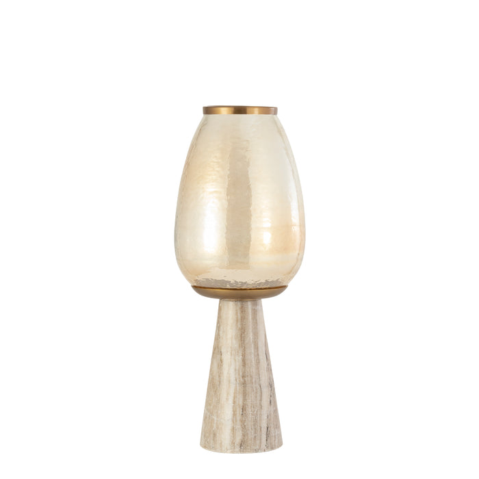 PTMD Berdand Beige Floor Stormlight Luster Glass Cone S