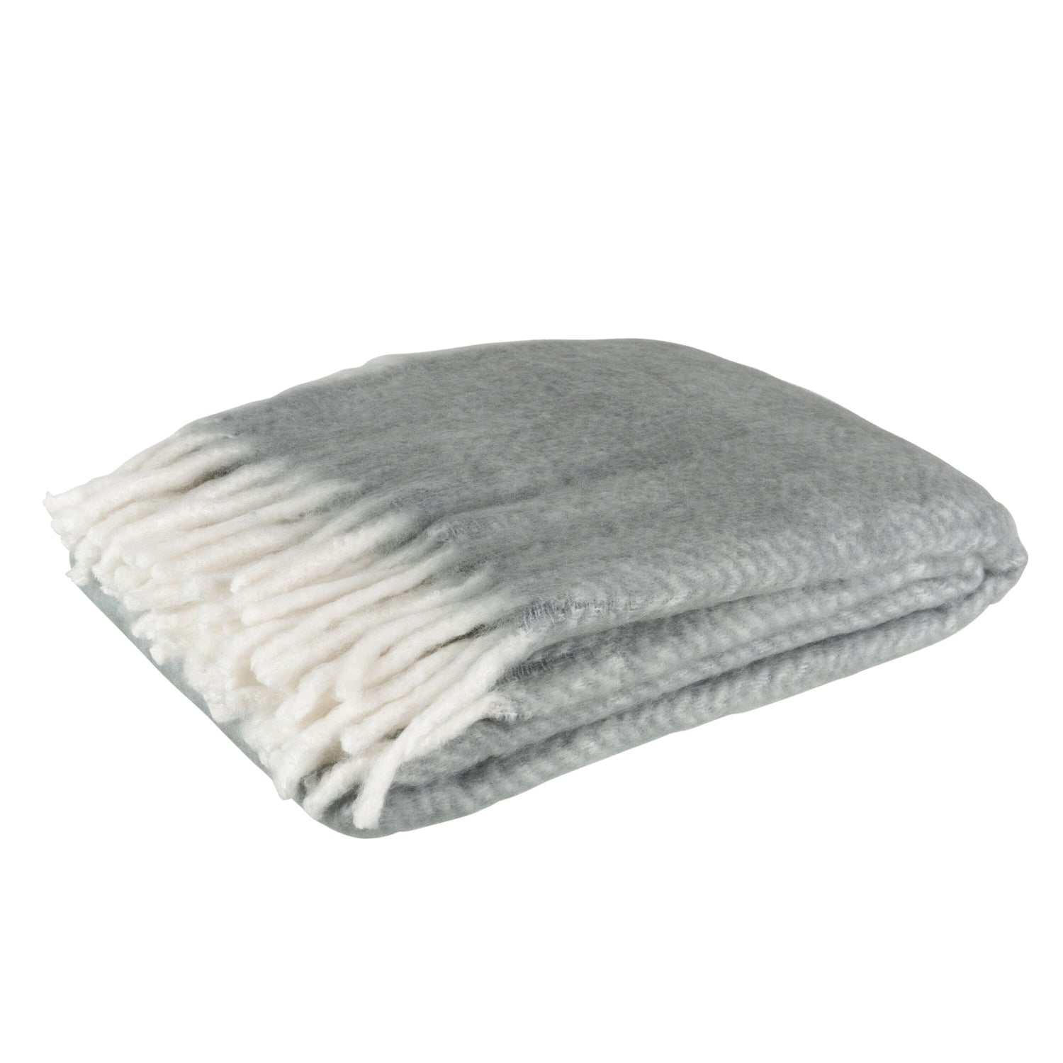 J-line - Plaid Alpha Acryl|wol Grijs|wit - 190x136x0.5cm