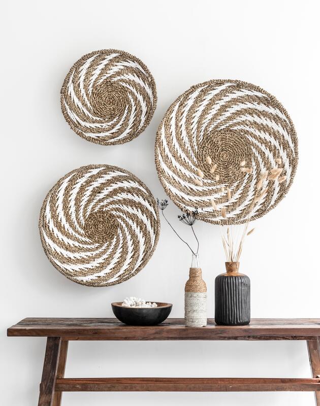 MUST Living Wall panel Whirl WHITE, set of 3,Ø41x11 cm | Ø51x13 cm...
