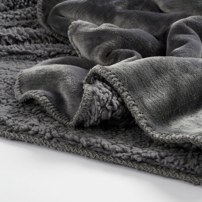 Mica Decorations Mardy Fleece Plaid - L200 x B150 cm - Antraciet