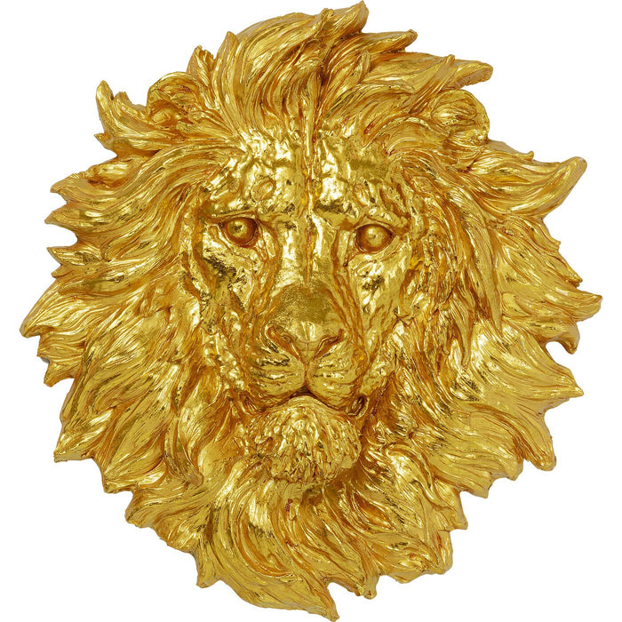 Kare Wanddecoratie Lion Head Gold 90x100cm