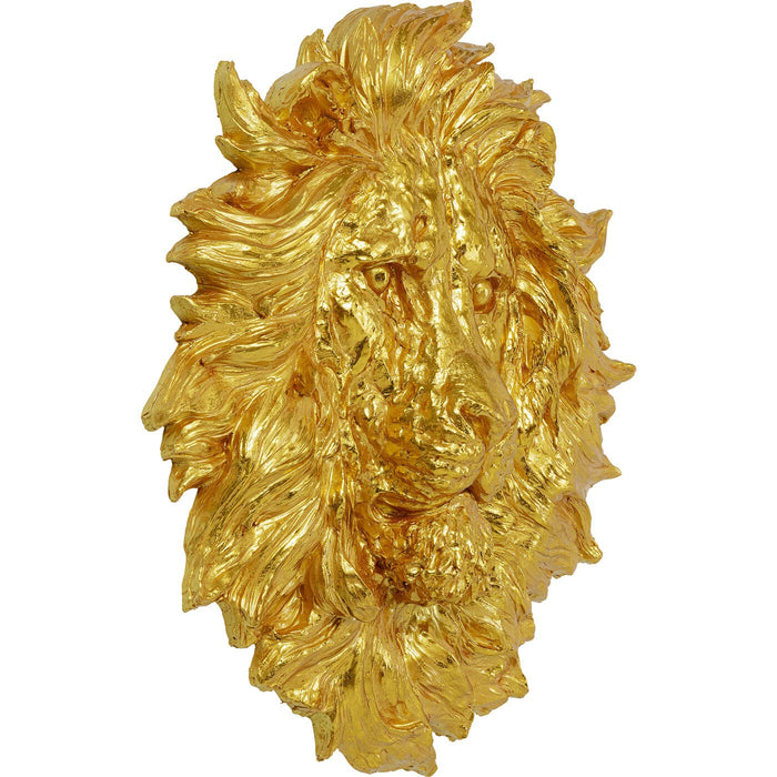 Kare Wanddecoratie Lion Head Gold 90x100cm