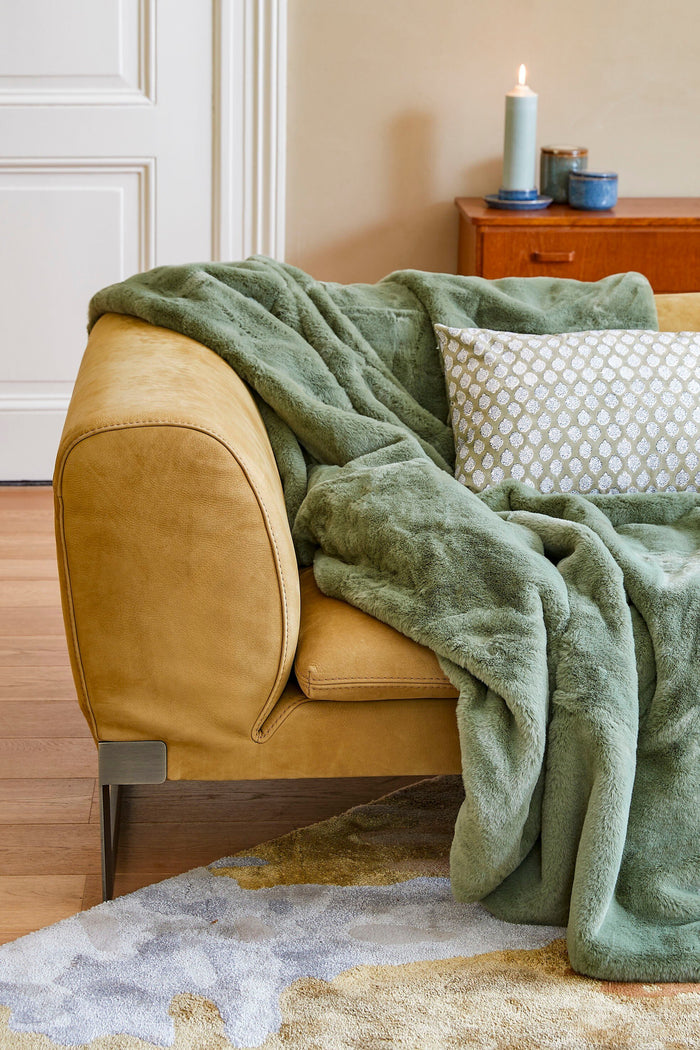 Mica Decorations Bronte Fleece Deken - L200 x B150 cm - Groen