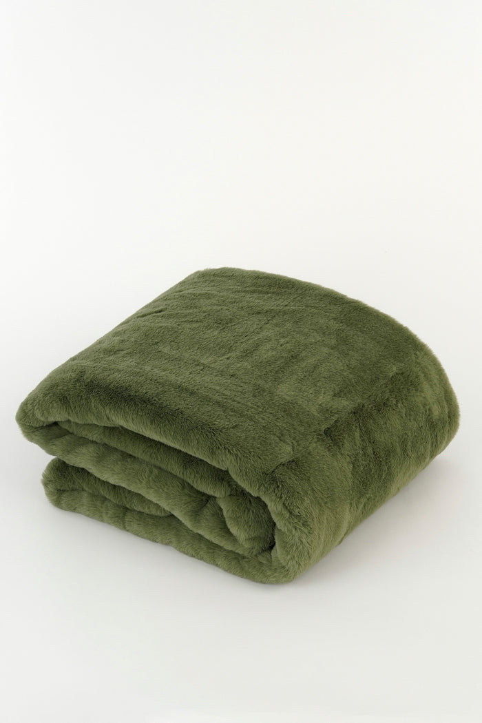 Mica Decorations Bronte Fleece Deken - L200 x B150 cm - Groen
