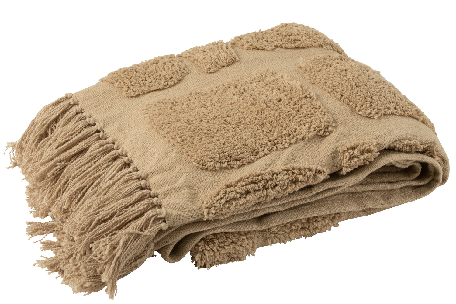 J-line - Plaid Sidney Polyester Beige - 192x123x1cm