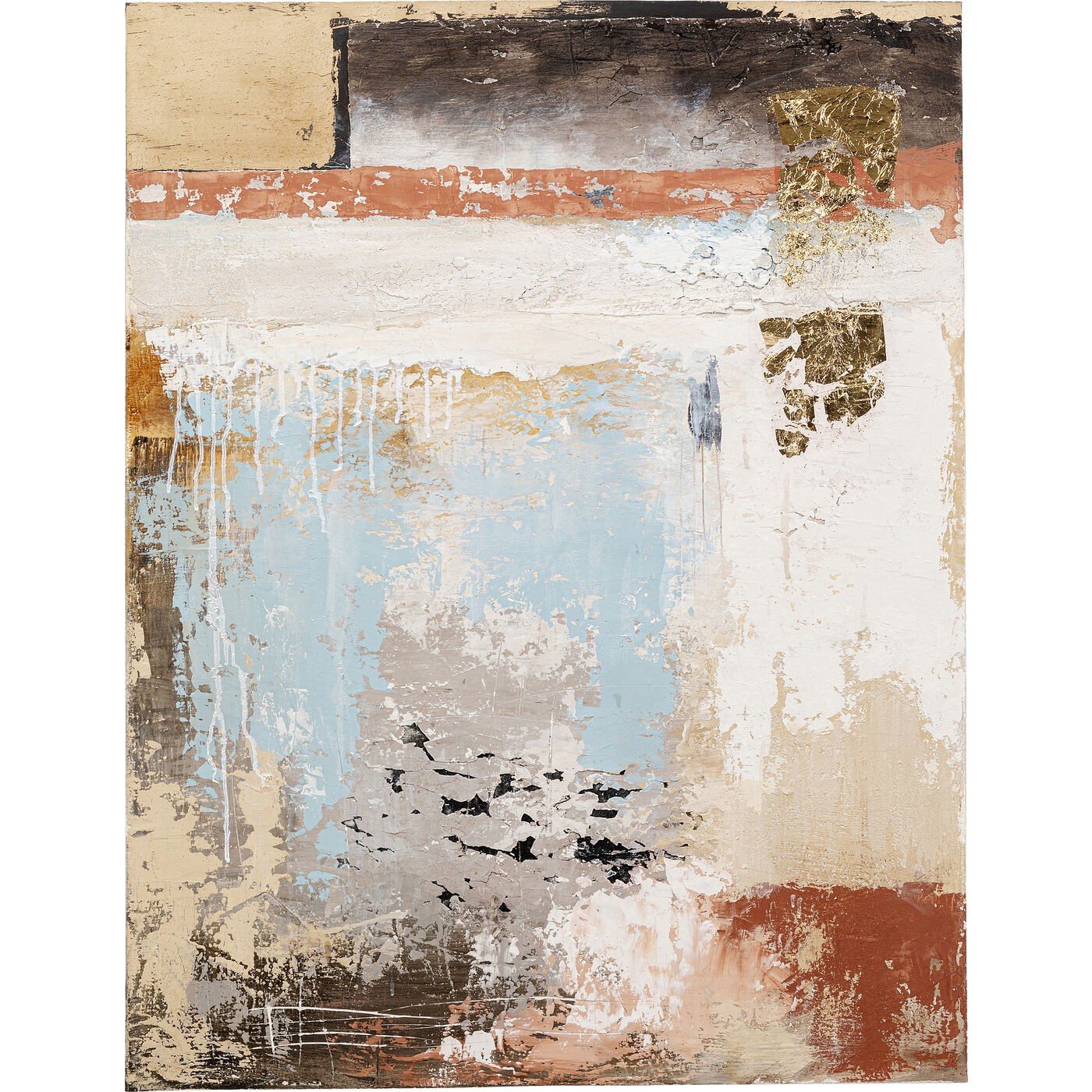 Kare Design Art Splash Schilderij 90x120cm blauw