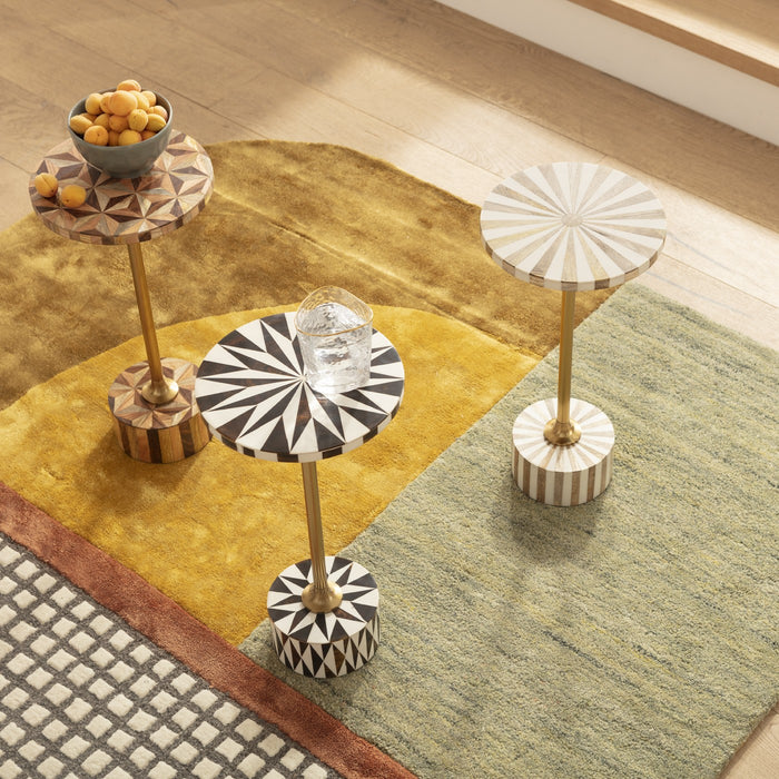 Bijzettafel Domero Star bruin wit 40cm Kare Design