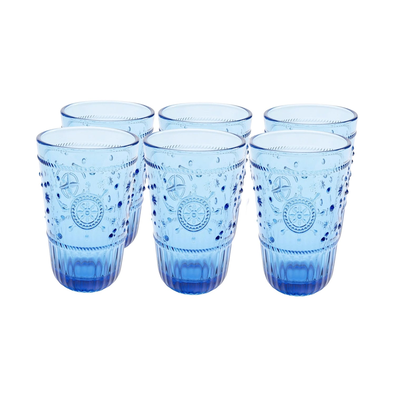 Kare Design Greece Waterglazen hoog blauw 6st