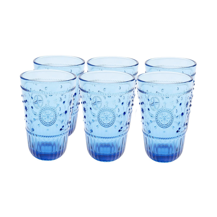 Kare Design Greece Waterglazen hoog blauw 6st