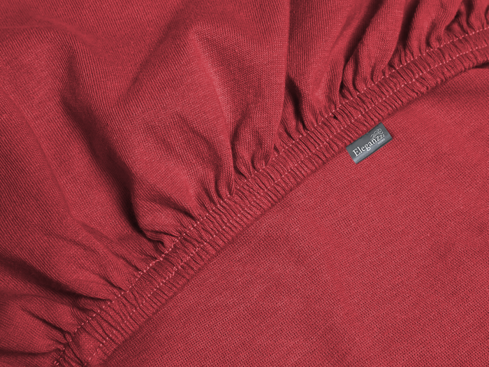 Eleganzzz Hoeslaken Jersey Katoen Stretch 35cm Hoge Hoek - rood