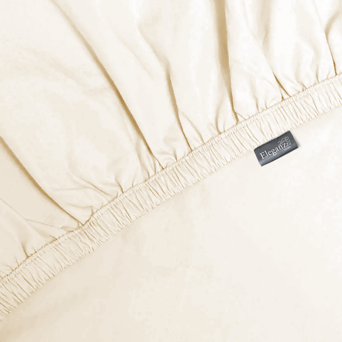 Eleganzzz Hoeslaken Katoen Perkal 35cm Hoekhoogte - ivoor