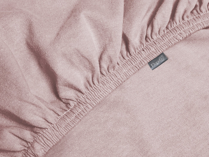 Eleganzzz Splittopper Hoeslaken Jersey Katoen Stretch - light pink